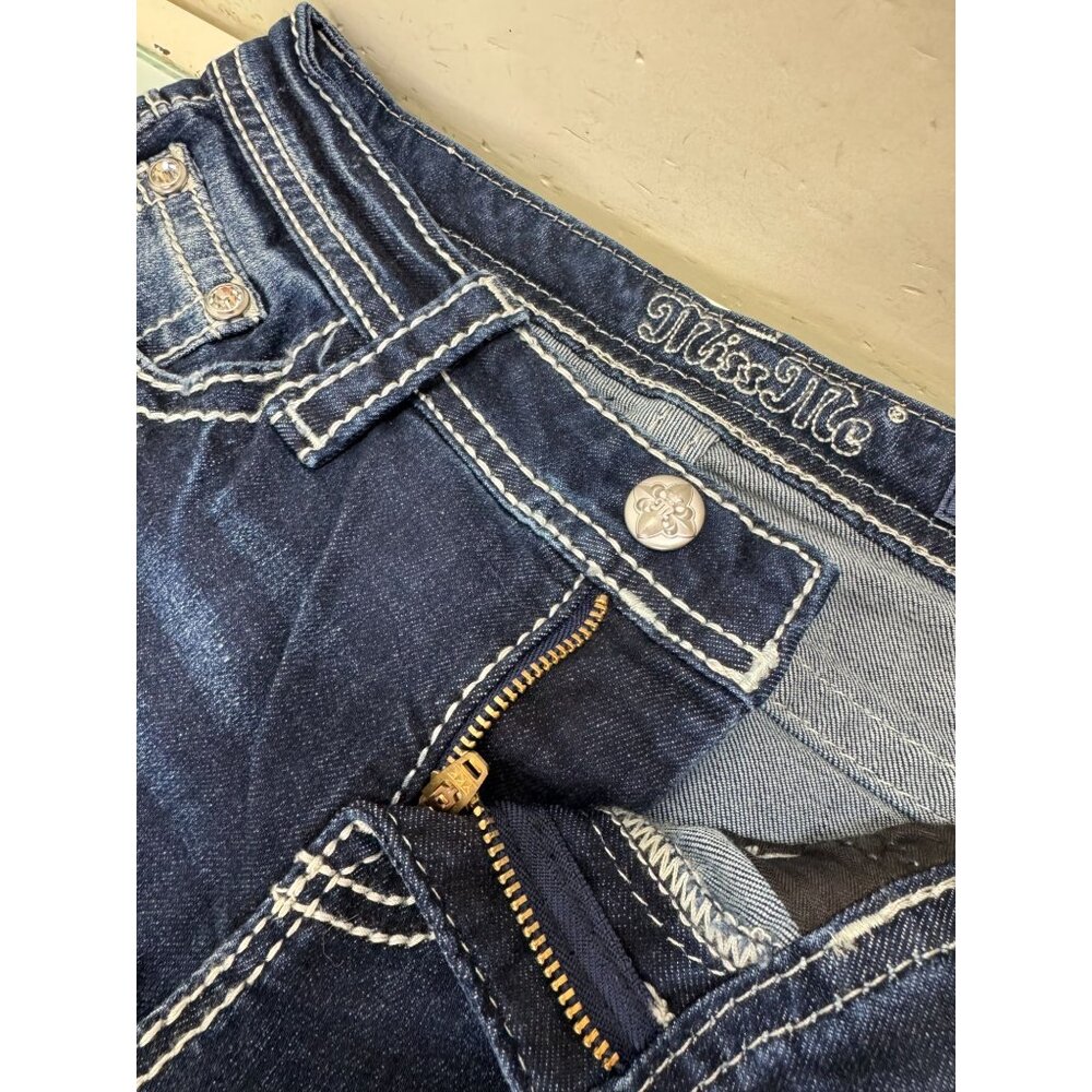 Miss Me Jeans Girls Size 12 Skinny Y2K Stretch Rhinestone Low Rise 26 W 27 L - Picture 3 of 11